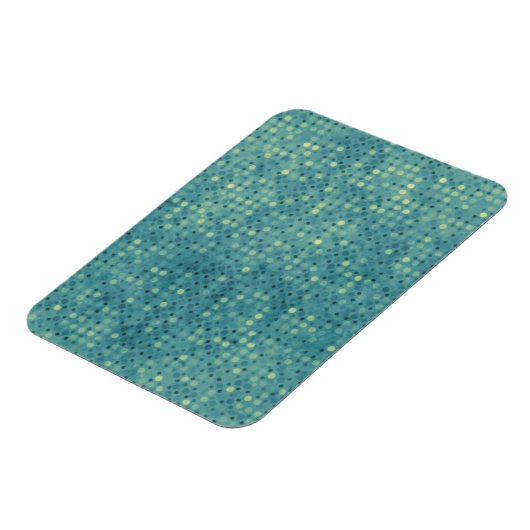 Gele micro-Stippen op Grunge Blue Magneet (Linkerzijde)