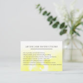 Gele microfluitenextensie Aftercare Visitekaartje (Staand voorkant)