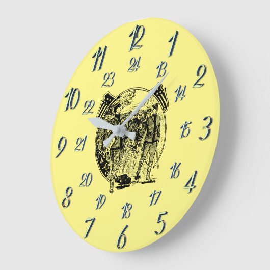 Gele  militaire tijdklok grote klok (Hoek)