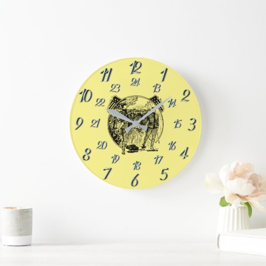 Gele  militaire tijdklok grote klok (Huis)