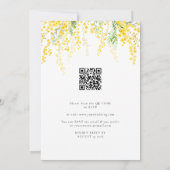 Gele Mimosa Alles in 1 Budget QR Code Huwelijk Kaart (Achterkant)