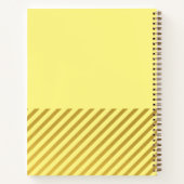 Gele minimalistische Folie Stripes Baby shower Pla Notitieboek (Achterkant)