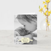 Gele minimalistische foto Moederdag kaart (Gele Bloem)