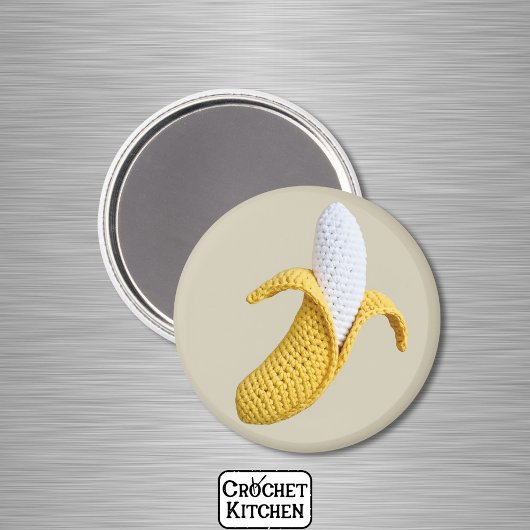 Gele minimalistische oma Fruit Haakbanaan Magneet