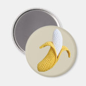 Gele minimalistische oma Fruit Haakbanaan Magneet (Voorkant / Achterkant)