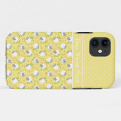 Gele mix en match leuke schapenpatronen Case-Mate iPhone case (Achterkant (horizontaal))