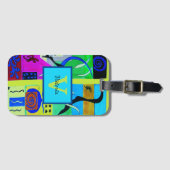 Gele Mode Abstracte inspiratie uit Matisse Bagagelabel (Voorkant (horizontaal))