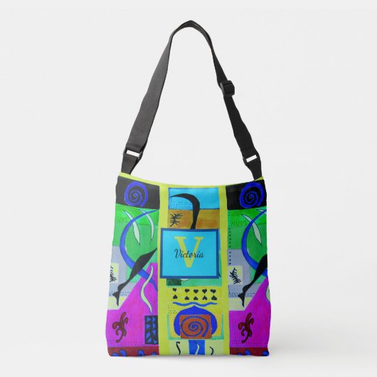 Gele Mode Abstracte inspiratie uit Matisse Crossbody Tas (Voorkant)