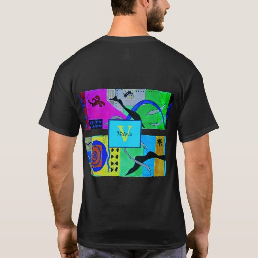 Gele Mode Abstracte inspiratie uit Matisse T-shirt (Achterkant)