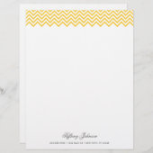 Gele Modern Chevron Border Custom Briefhoofd (Voorkant / Achterkant)