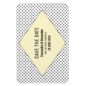 Gele Modern Polka Dots sparen de Datum Magneet (Verticaal)