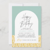 Gele moderne abstracte verjaardag kaart (Achterkant)