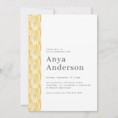 Gele moderne abstracte verjaardagsuitnodiging kaart (Voorkant)