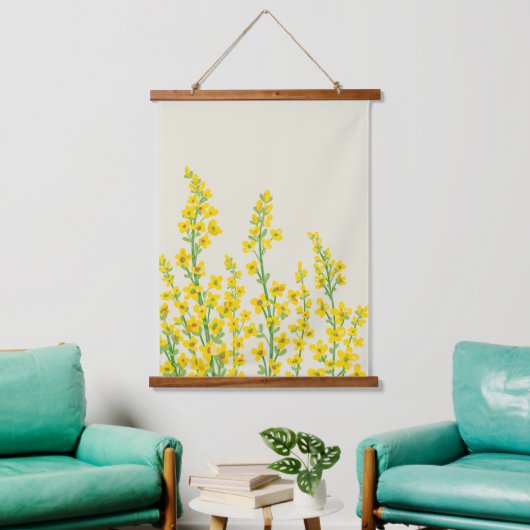 Gele moderne citrien bloei hangend wandkleed (Woonkamer)