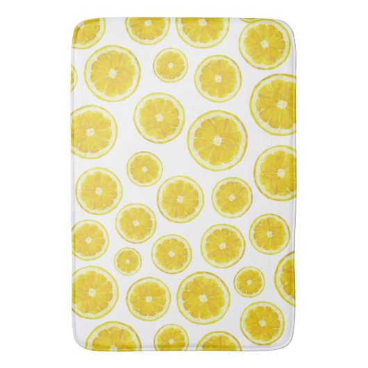 Gele moderne citroenschil, vers fruit badmat (Voorkant Verticaal)