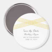 Gele Moderne Deco sparen de Magnet van de Datum (Voorkant / Achterkant)