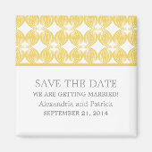 Gele Moderne Deco sparen de Magnet van de Datum (Voorkant)