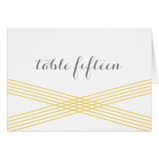 Gele Moderne Deco Table Number Kaart (Voorkant Horizontaal)