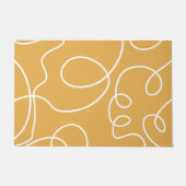 Gele Moderne Minimale Lijn Borstelstreken Deurmat (Voorkant)