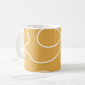 Gele Moderne Minimale Lijn Borstelstreken Koffiemok (Voorkant links)