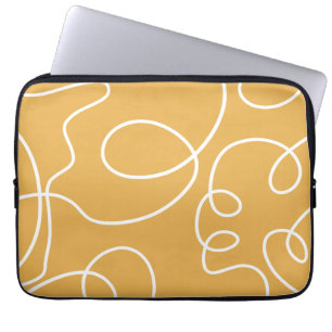 Gele Moderne Minimale Lijn Borstelstreken Laptop Sleeve