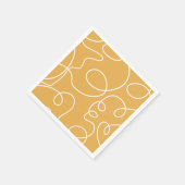 Gele Moderne Minimale Lijn Borstelstreken Servet (Hoek)