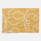 Gele Moderne Minimale Lijn Borstelstreken Theedoek (Horizontaal)