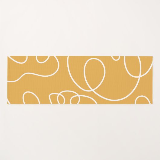 Gele Moderne Minimale Lijn Borstelstreken Yogamat (Voorkant (horizontaal))