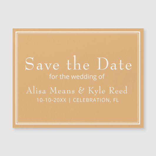 Gele Moderne Minimalistische Bruiloft Save the Dat (Voorkant)