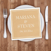 Gele moderne minimalistische bruiloft servet