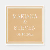 Gele moderne minimalistische bruiloft servet (Voorkant)