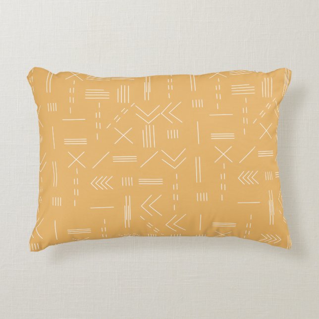 Gele Moderne Prachtige Geometrische Patroon Accent Kussen (Voorkant)