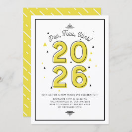 Gele moderne Typografie 2022 Nieuwjaarsfeest Kaart