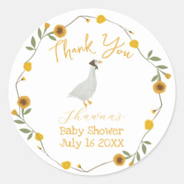 Gele Moeder Gans Kwekerij Rhyme Ronde Sticker