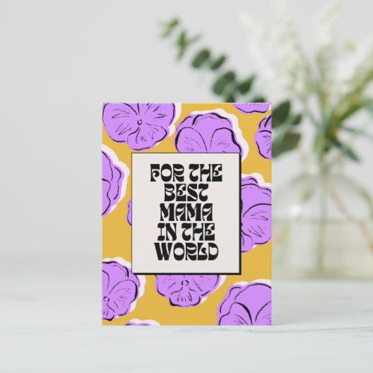 Gele Moederdag Briefkaart (Staand voorkant)