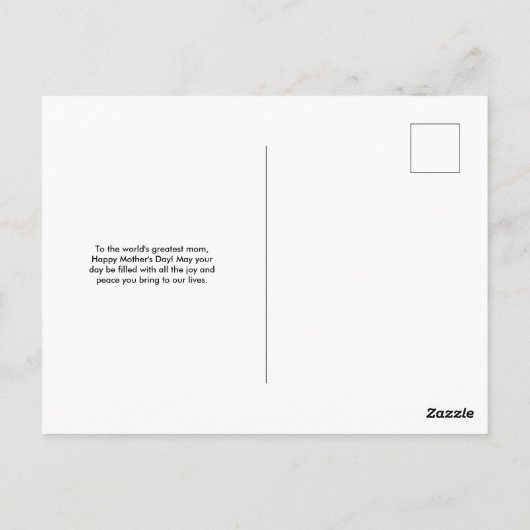 Gele Moederdag Briefkaart (Achterkant)