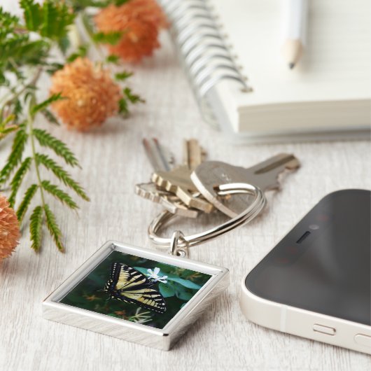 Gele moerstaart sleutelhanger (Zijkant)