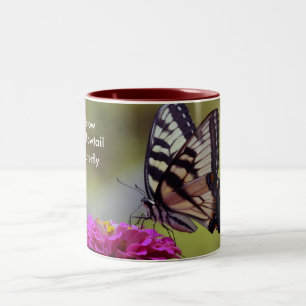 Gele moerstaart, vlinder tweekleurige koffiemok