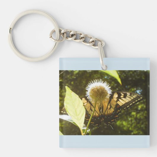 Gele monarch AcrylSleutelhanger Sleutelhanger (voorkant)