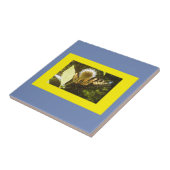 Gele monarch Blue Fed Ceramic Tile Tegeltje (Zijkant)