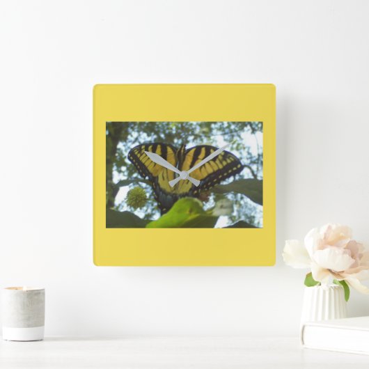 Gele monarch vierkante klok (Huis)