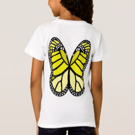 Gele monarch vlinder vleugels t-shirt