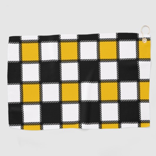 Gele monochrome controles golfhanddoek (Horizontaal)