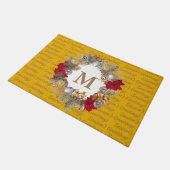 Gele MONOGRAM Decoratieve Kerstmis Wreater Deurmat (Schuin)
