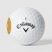 Gele Monogram Initiaal Gepersonaliseerde Golfer Golfballen (Logo)