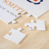 Gele monogram kraanwagens voor de bouw legpuzzel (Zijkant)