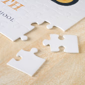 Gele monogram kraanwagens voor de bouw legpuzzel (Zijkant)