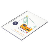 Gele monogram kraanwagens voor de bouw notitieboek (Linkerzijde)