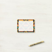 Gele Monogram Kwanzaa Zwart Rood Kente Stof Post-it® Notes (Op bureau)
