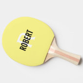 Gele monogram naam ping pongpeddel tafeltennisbatje (Zijkant)